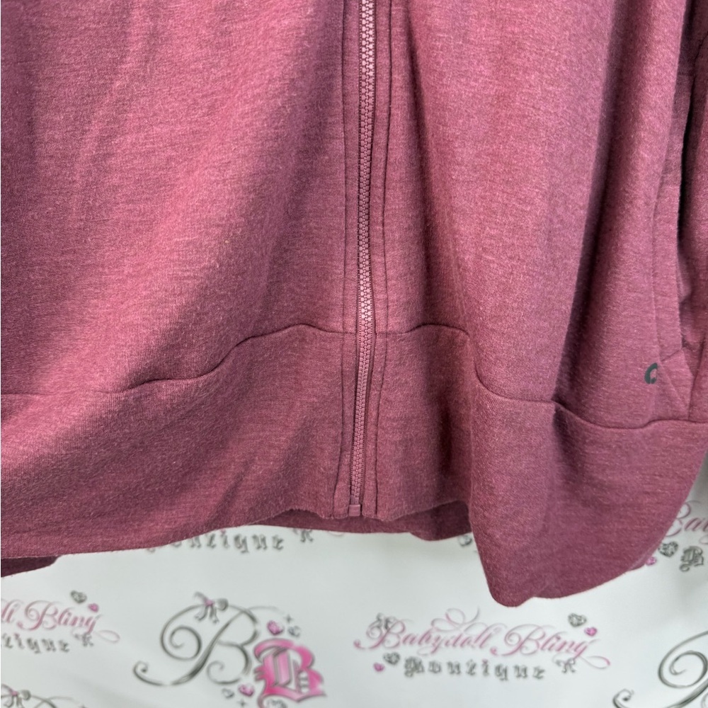 Hyba sweater zip up hoodie red wine Burgundy zipper soft cozy Sweater - Picture 8 of 16